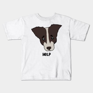 help. sad dog Kids T-Shirt